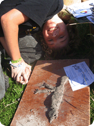 boy with his clay model