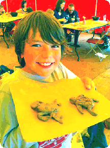 girl with her clay model