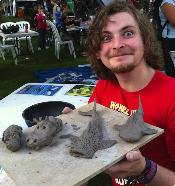 girl with her clay model